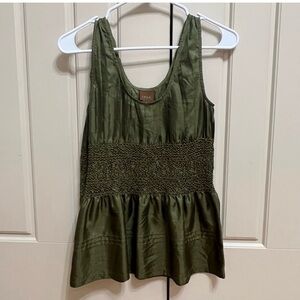 Anthropologie Olive Green Sleeveless Blouse